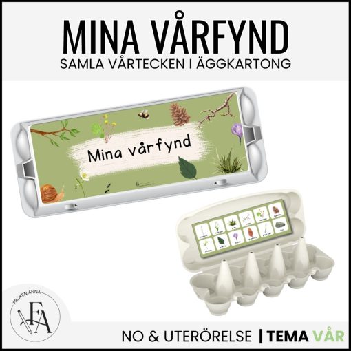 Mina vårfynd - Samla vårtecken i en äggkartong