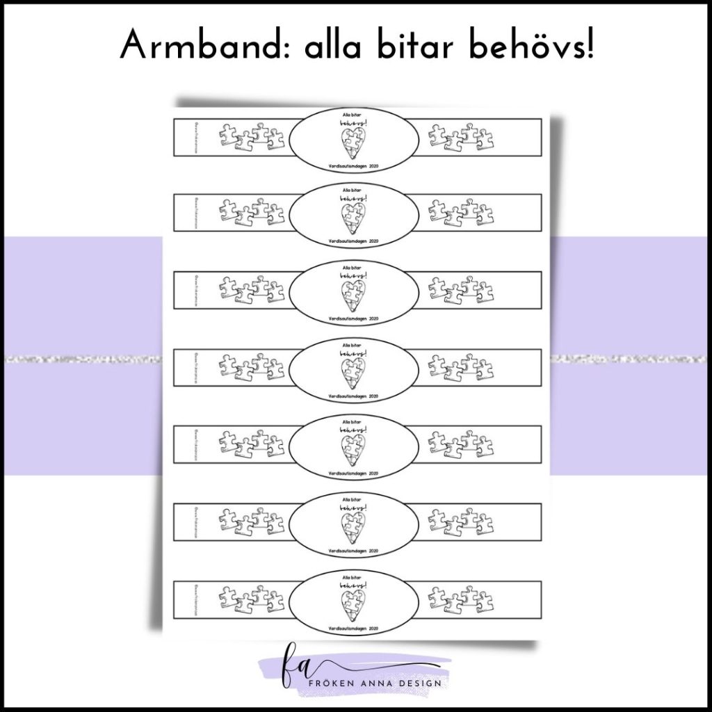 Armband till världsautismdagen / NPF dagen Teach Academy
