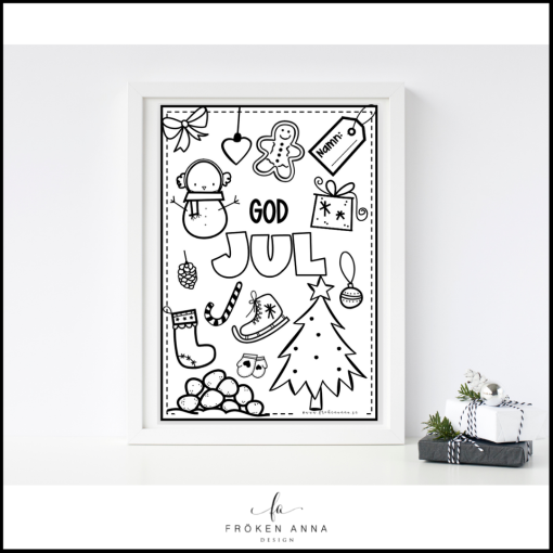 Målarbild doodle jul