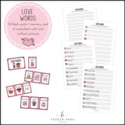Love words (Ordkunskap, välskrivning, memory)