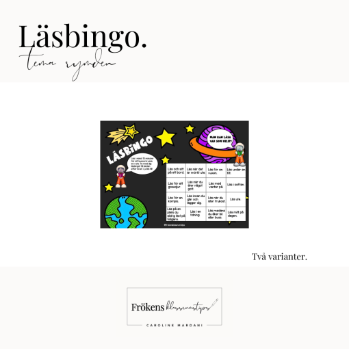 Läsbingo - Tema rymden