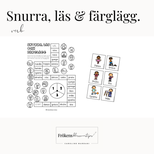 Snurra, läs och färglägg - verb
