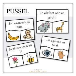 Pussel - läs meningen och hitta orden