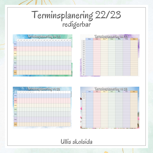 Mall för terminsplanering 22/23 – redigerbar