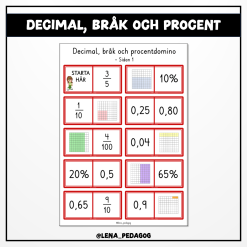 Decimal, bråk och procentdomino