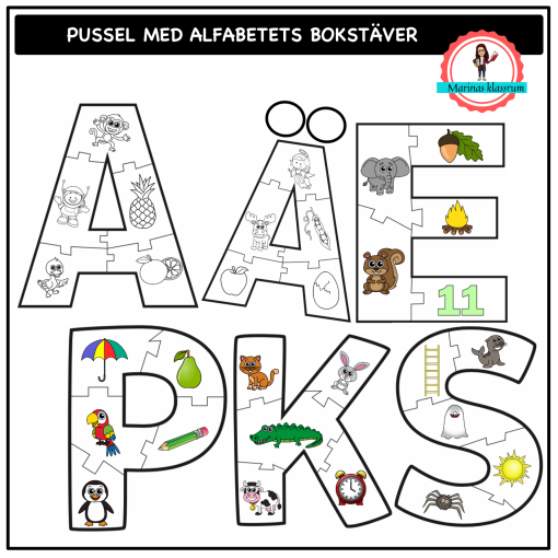 Alfabetspussel med bilder