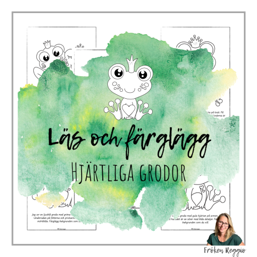 Läs och färglägg - Hjärtliga grodor