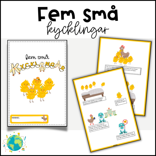 Fem små kycklingar