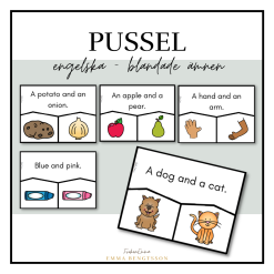 Pussel - engelska läs meningen och hitta orden