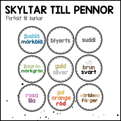 Skyltar till pennburkar