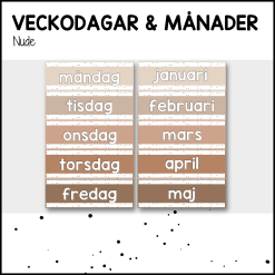 NUDE: veckodagar & månader