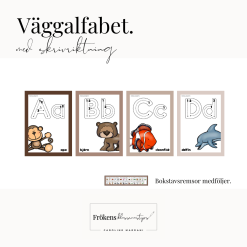 Väggalfabet - Tema djur med skrivriktning