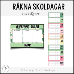 Bubbelgum: Räkna 100 / 200 / 300 skoldagar