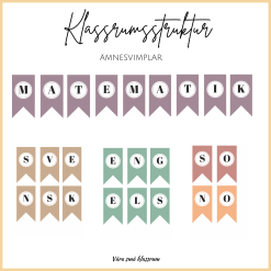 Klassrumsstruktur - Ämnesvimplar