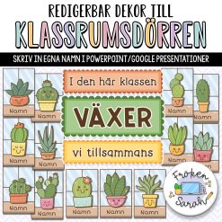 Redigerbar dekor till t.ex. klassrumsdörren