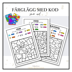 Färglägg med kod - små ord