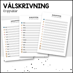 Välskrivning: kroppsdelar