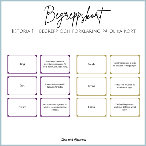 Begreppskort - Historia 1