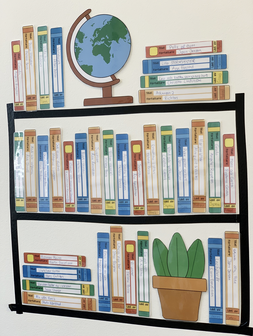 Paket: Väggdekor "Bokhylla" (till elevernas lästa böcker) | Teach Academy