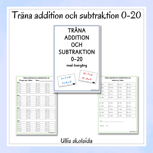 Träna addition och subtraktion 0-20 med tiotalsövergång