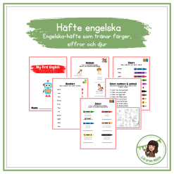 My first English (häfte som tränar färger, siffror och djur)