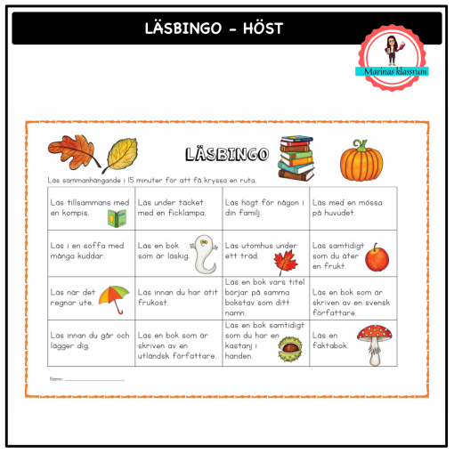 Läsbingo - hösten