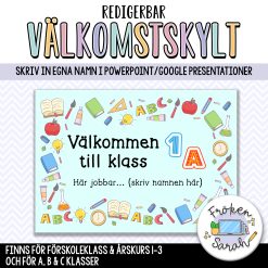 Redigerbar välkomstskylt
