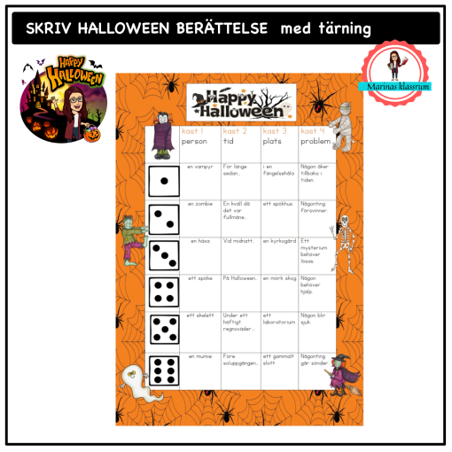 Skriv berättelse med en tärning - Halloween
