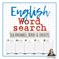 Word Search - Sea Animals Birds Insects