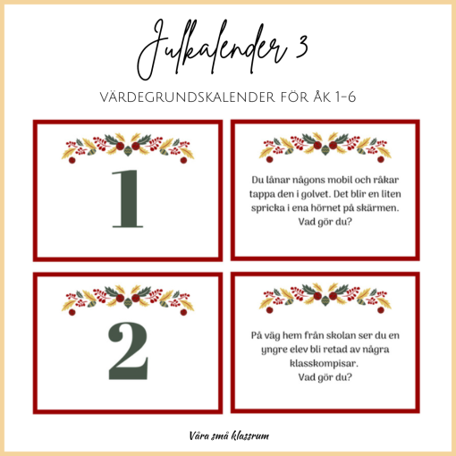 Julkalender 3 - värdegrundskalender