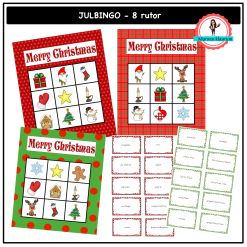 Julbingo 8 rutor - svenska + engelska