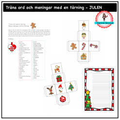 Träna ord och meningar med en tärning JULEN - svenska + engelska