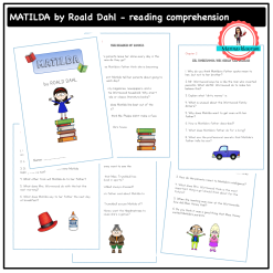 Matilda av Roald Dahl - reading comprehension