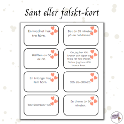 Blandade sant eller falskt-kort