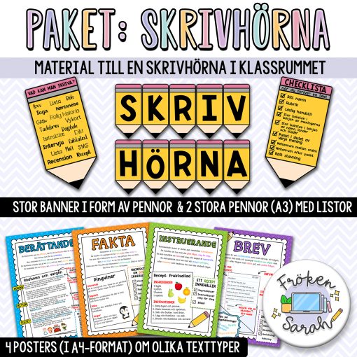 Paket: Material till skrivhörna