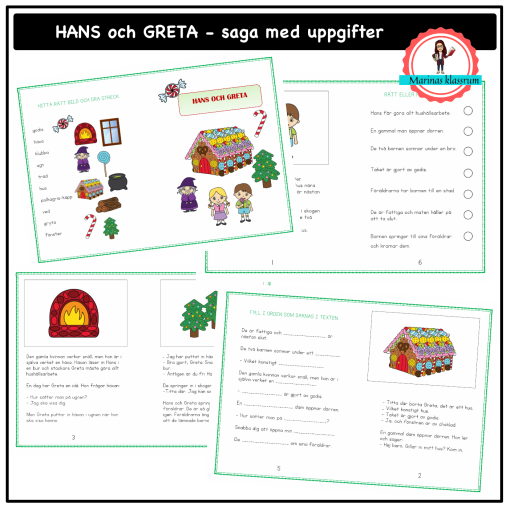Hans och Greta - saga med uppgifter