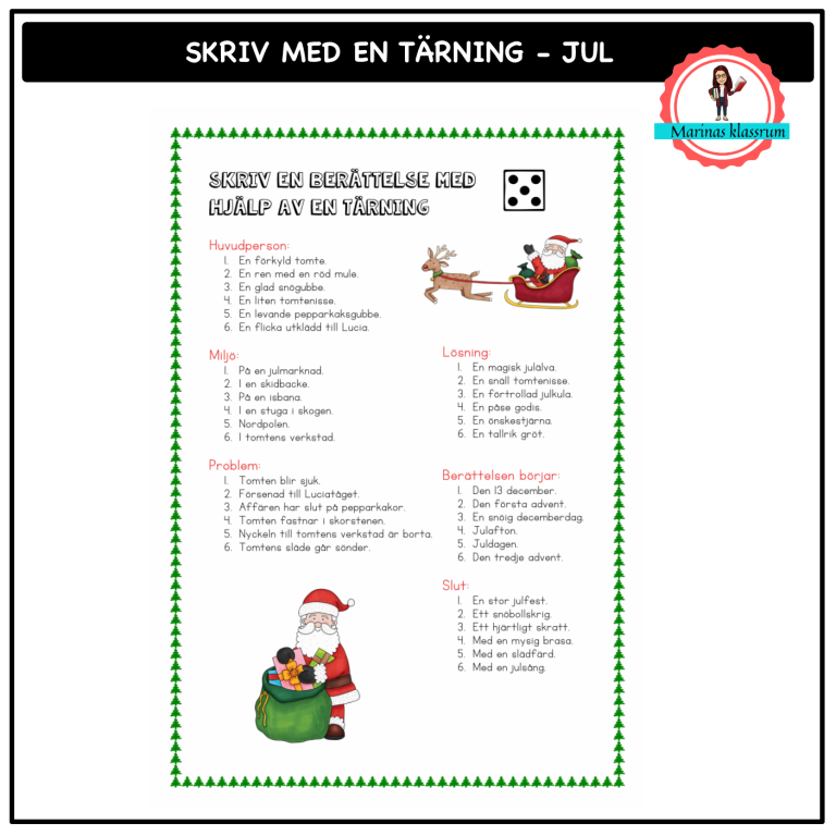 Skriv en julberättelse med hjälp av en tärning Teach Academy