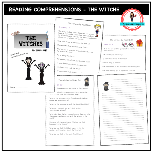 The Witches by Roald Dahl - reading comprehensions