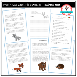 Fakta om djur på vintern - svårare texter