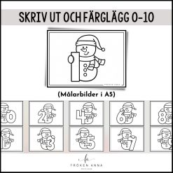 Målarbilder snögubbe 0-10