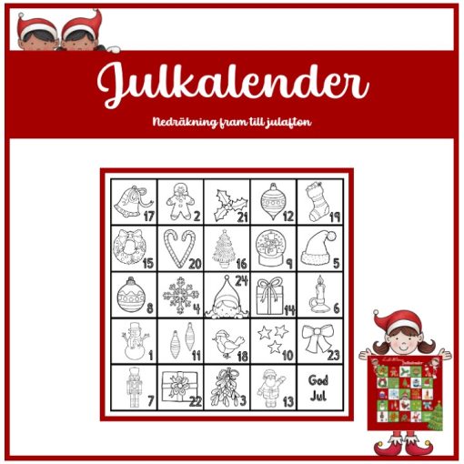 Julkalender. Nedräkning till julafton