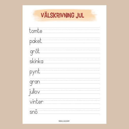 Välskrivning - Tema jul