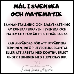 MÅL I SVENSKA OCH MATEMATIK (ÅR 1 - 3)