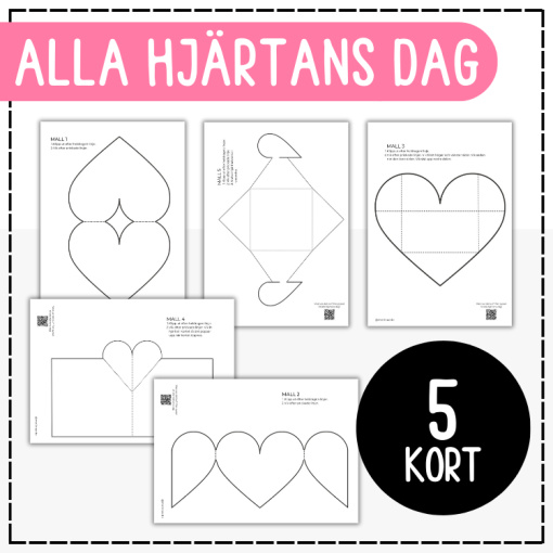 Alla hjärtans dag-kort (fem mallar)