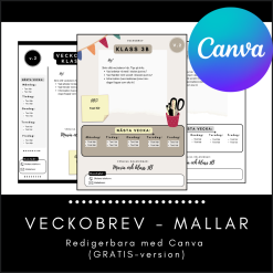 Veckobrev - redigerbara mallar med Canva