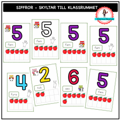 Sifferskyltar till klassrummet 0-10