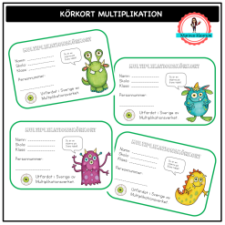 Körkort - multiplikation med mattemonster