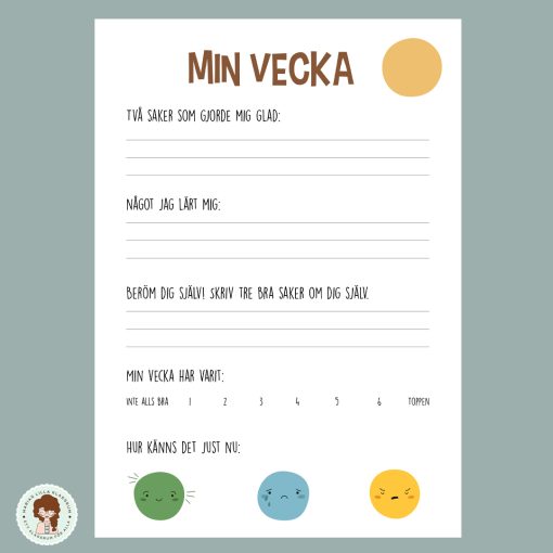 Min vecka - utvärdering
