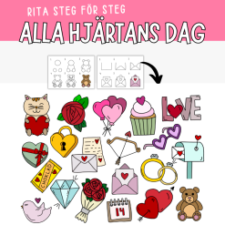 Lär dig rita steg för steg – tema alla hjärtans dag