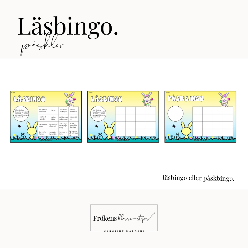 Läsbingo påsklov Teach Academy